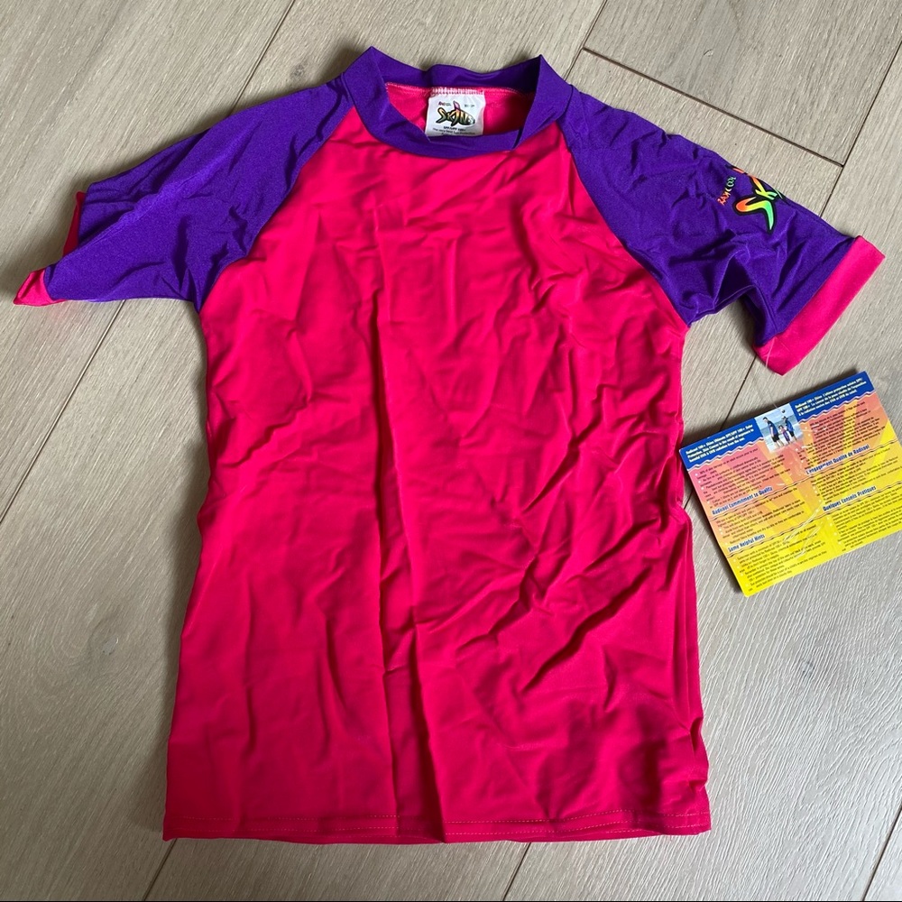 Radicool Skins Pink & Purple Rash Guard Swim Top - 8